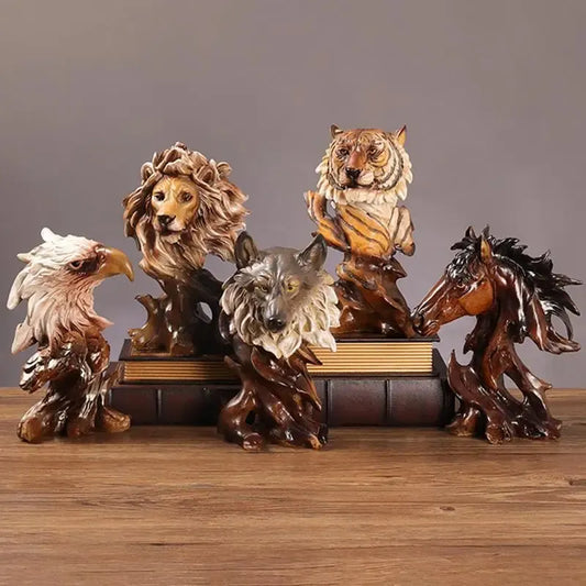 Wild Animal Head Figurines
