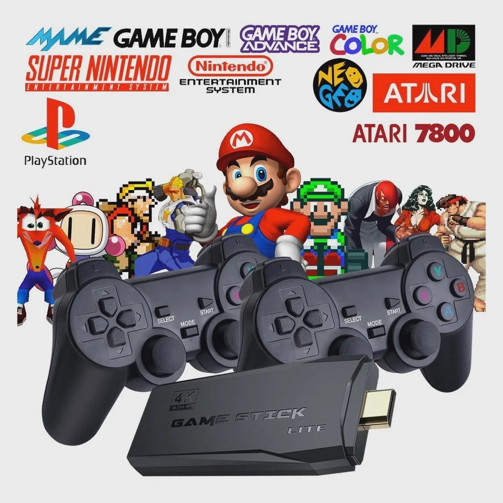 Retro Video Game with 10,000 4K Games + 2 Free Controllers