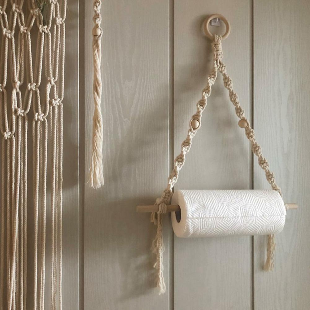 Macramé wastebasket