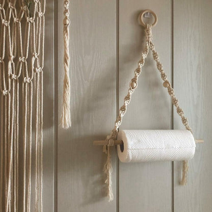 Macramé wastebasket