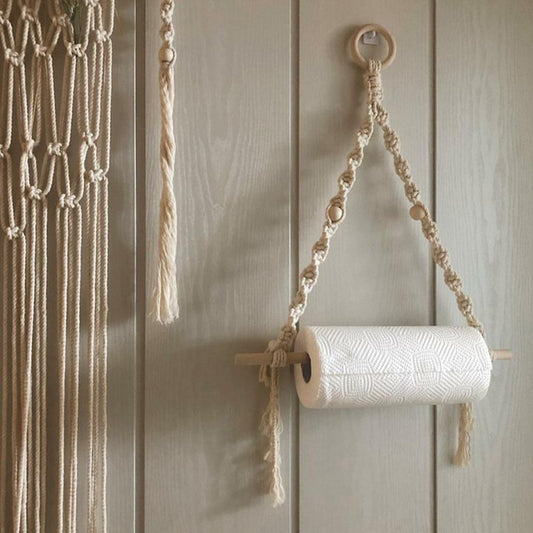 Macramé wastebasket