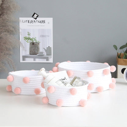 Rope and Pompom Organiser Basket