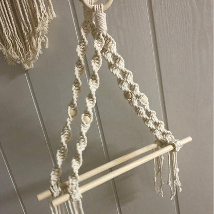 Macramé wastebasket