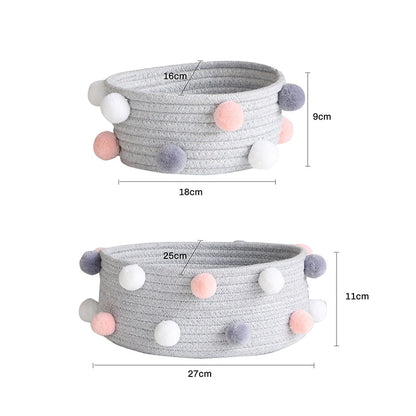 Rope and Pompom Organiser Basket