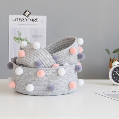 Rope and Pompom Organiser Basket