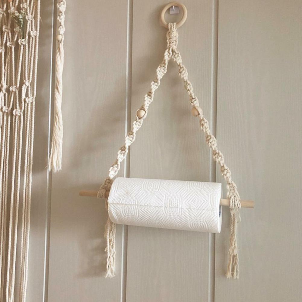 Macramé wastebasket