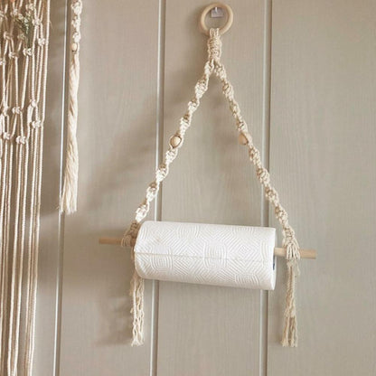 Macramé wastebasket