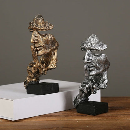 3-Piece Abstract Face Figurines