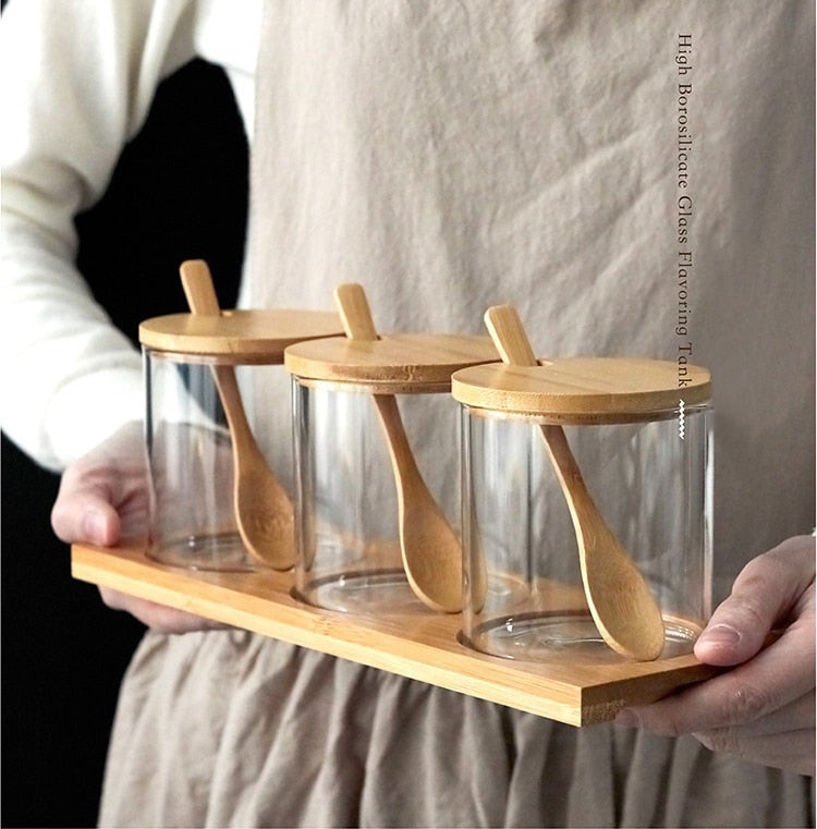 Seasoning Trio with Spoon and Tray