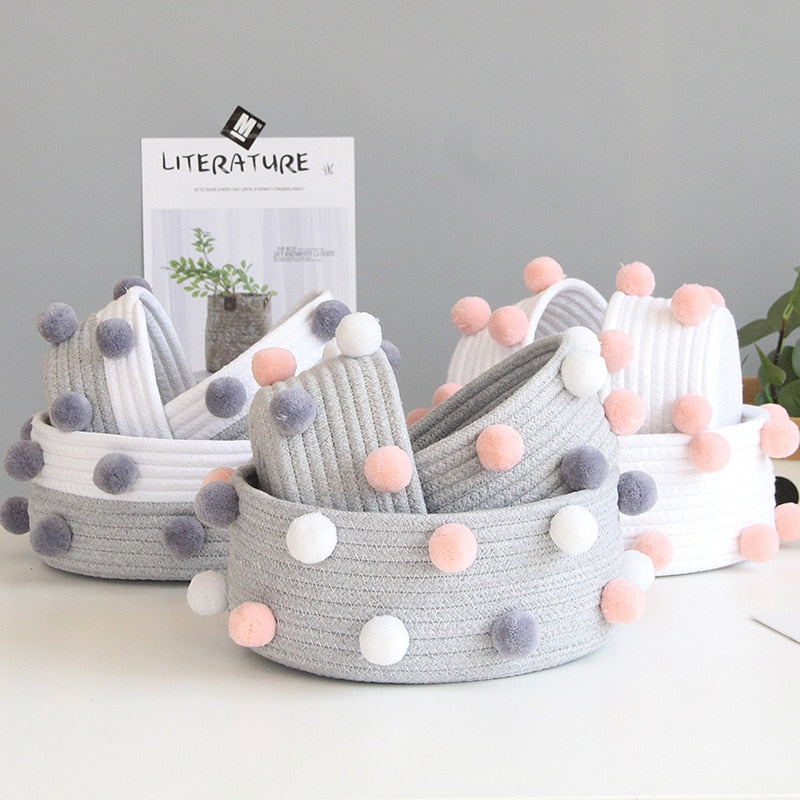 Rope and Pompom Organiser Basket