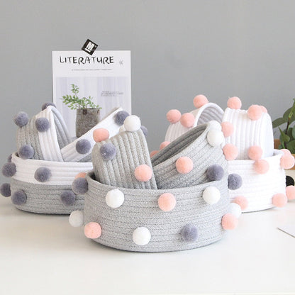 Rope and Pompom Organiser Basket