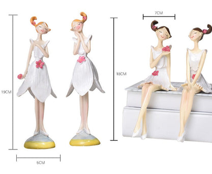 2-Piece Beautiful Girl Figurines