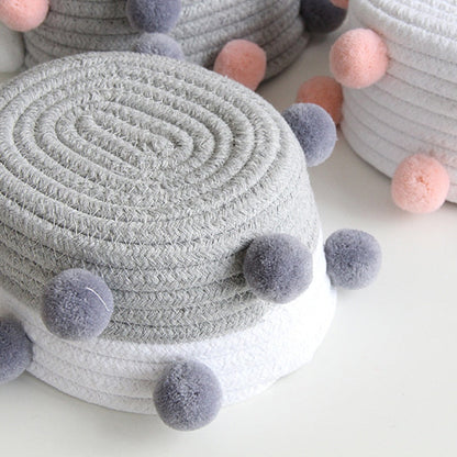 Rope and Pompom Organiser Basket