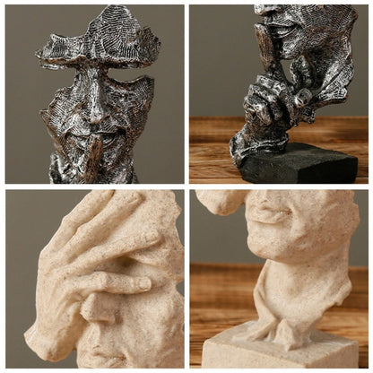 3-Piece Abstract Face Figurines