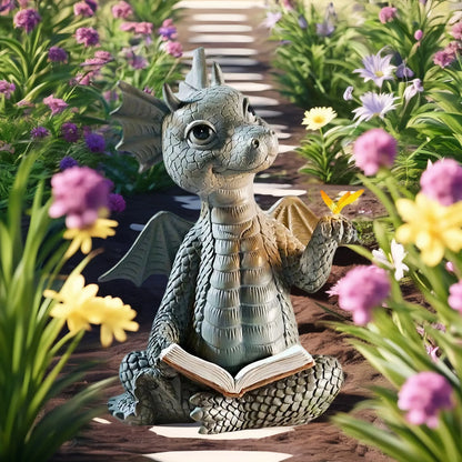 Enchanted Reader Dragon Sculpture