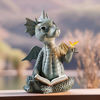 Enchanted Reader Dragon Sculpture
