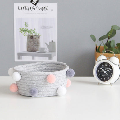 Rope and Pompom Organiser Basket