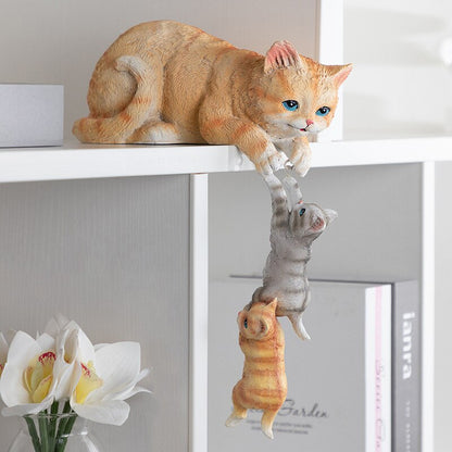 3-Piece Cat Family Figurines