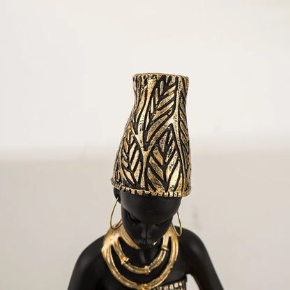African Figurine with Tray