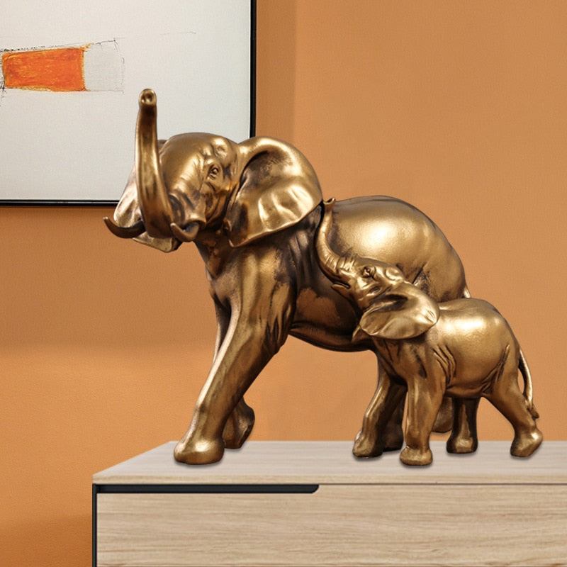 2-Piece Loving Elephant Figurines