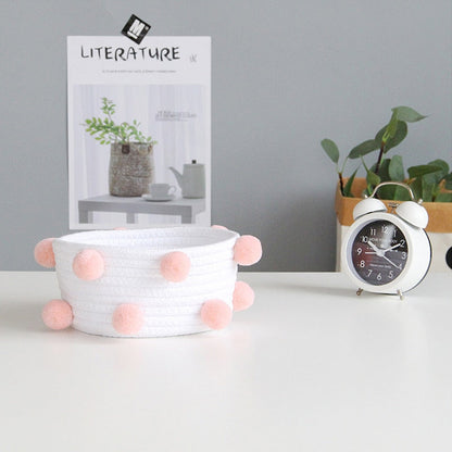 Rope and Pompom Organiser Basket