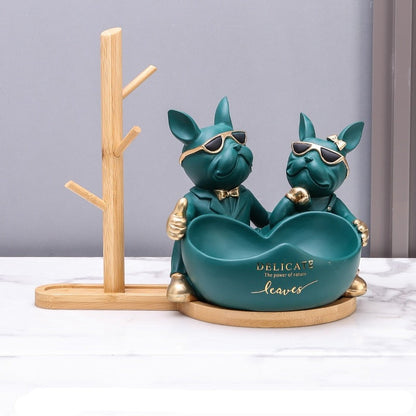 Limited Edition Bulldog Couple [Gift Wooden Stand]