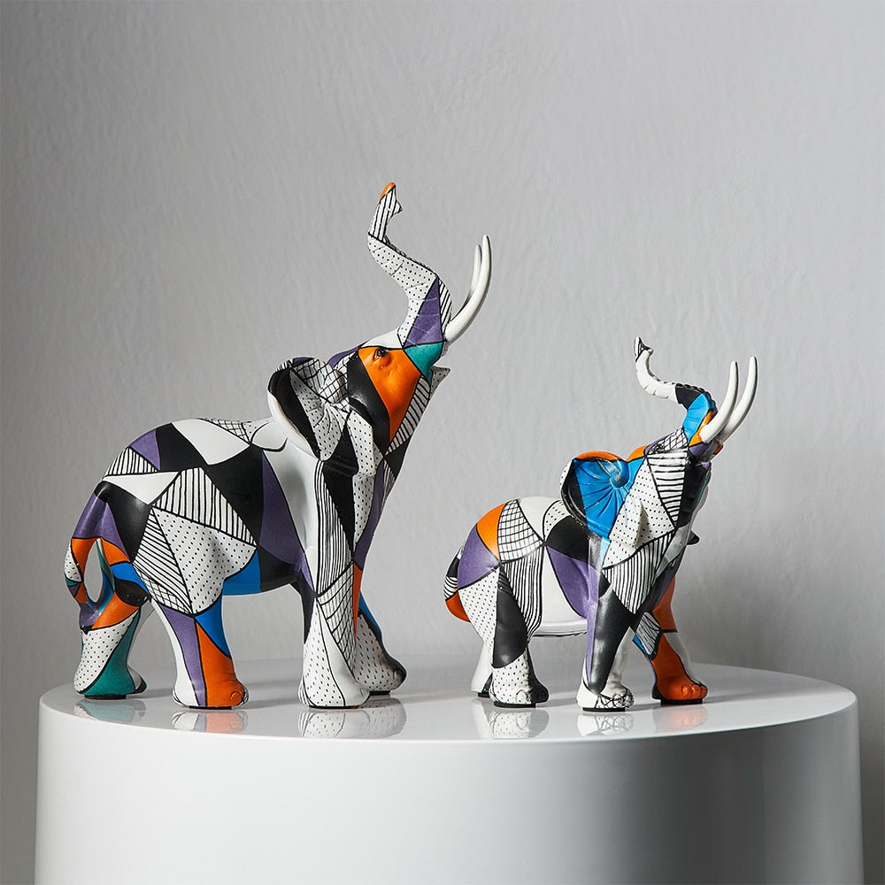 Abstract Elephant Figurines