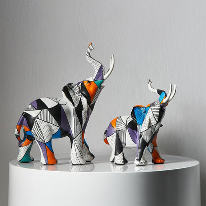 Abstract Elephant Figurines
