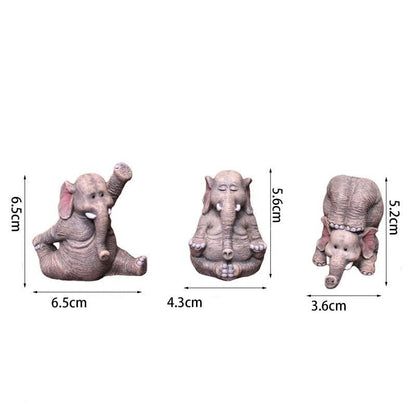 Yoga Elephant Family Figurines 3 pieces