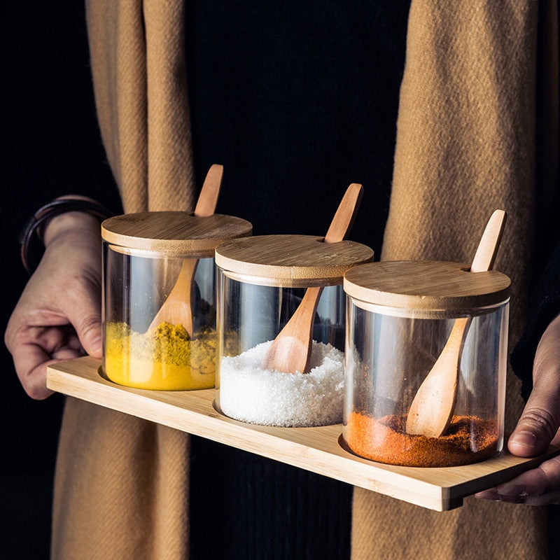 Seasoning Trio with Spoon and Tray