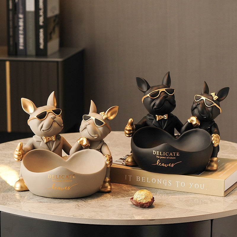 Limited Edition Bulldog Couple [Gift Wooden Stand]
