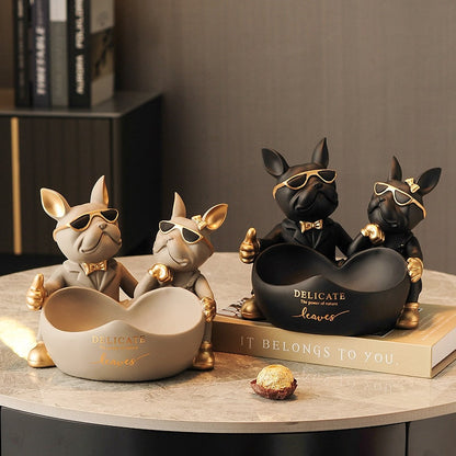 Limited Edition Bulldog Couple [Gift Wooden Stand]