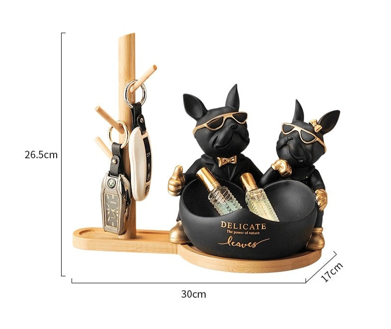 Limited Edition Bulldog Couple [Gift Wooden Stand]