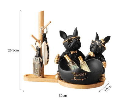 Limited Edition Bulldog Couple [Gift Wooden Stand]
