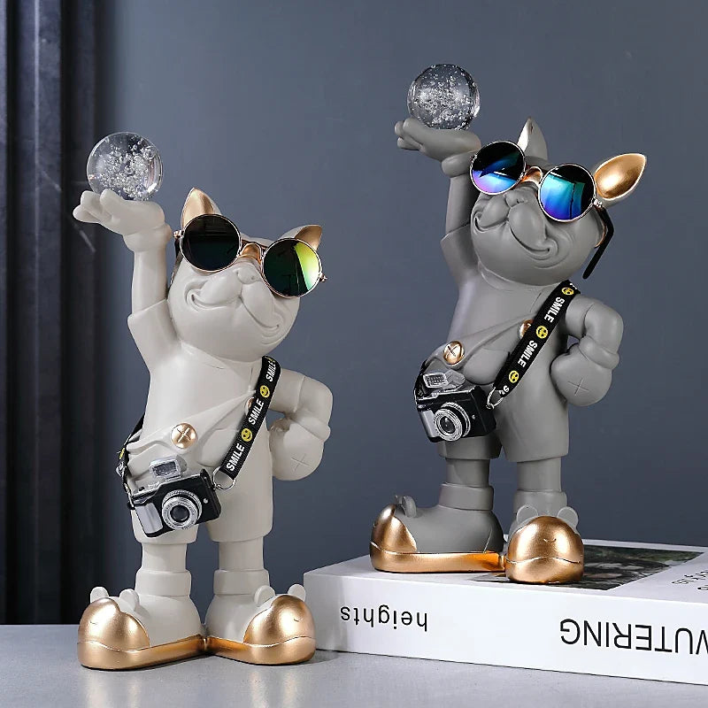 Bulldog Photographer Figurine