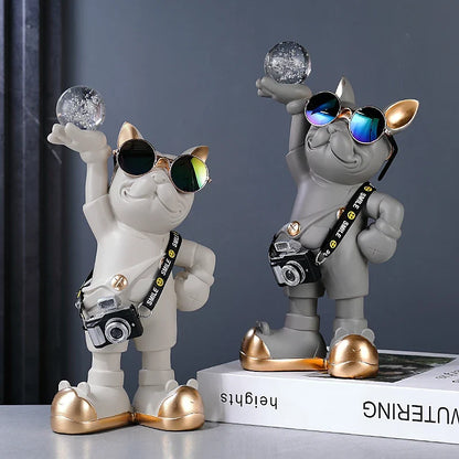 Bulldog Photographer Figurine