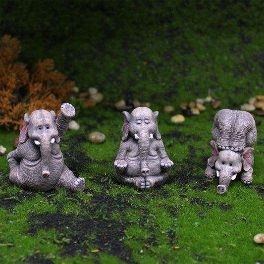 Yoga Elephant Family Figurines 3 pieces