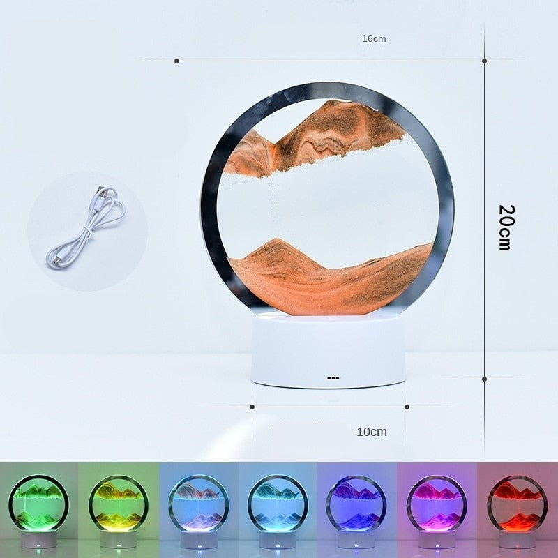 Creative 3D LED Sand Hourglass Lamp