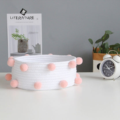 Rope and Pompom Organiser Basket