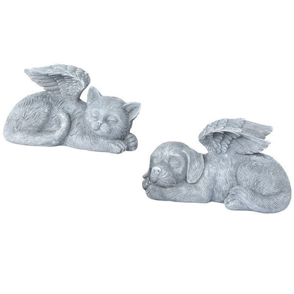 Angel Dog and Cat Figurine
