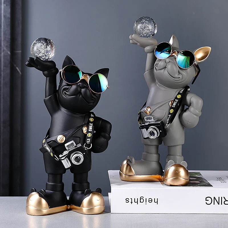 Bulldog Photographer Figurine
