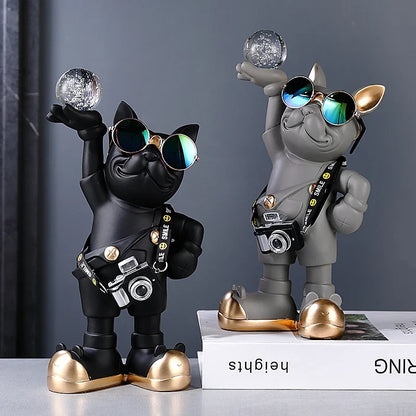 Bulldog Photographer Figurine