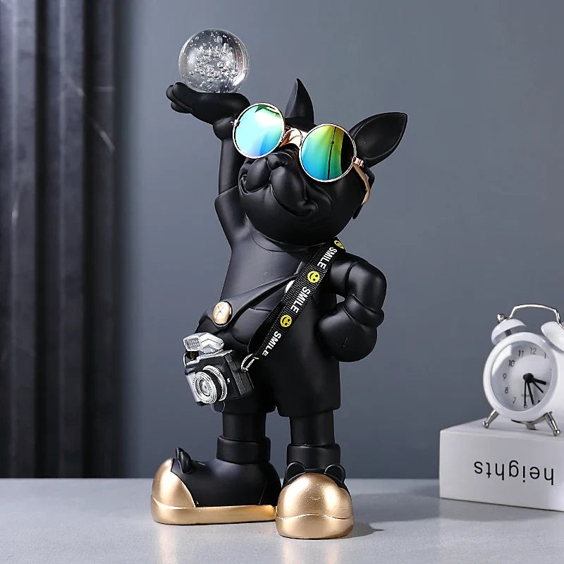 Bulldog Photographer Figurine
