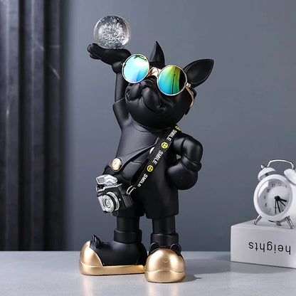 Bulldog Photographer Figurine