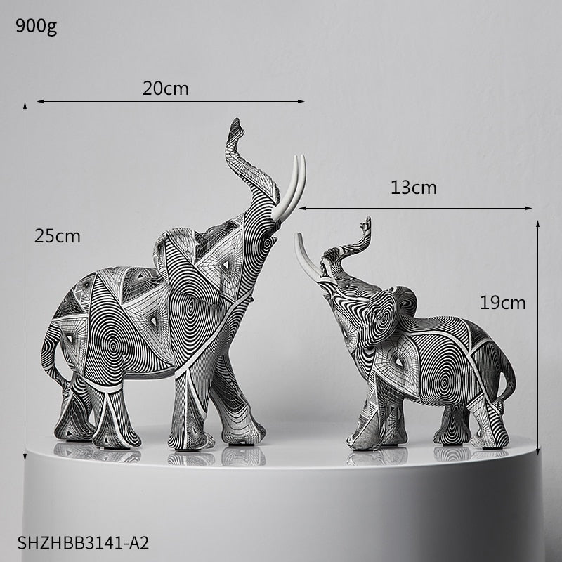 Abstract Elephant Figurines