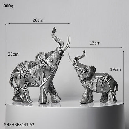 Abstract Elephant Figurines