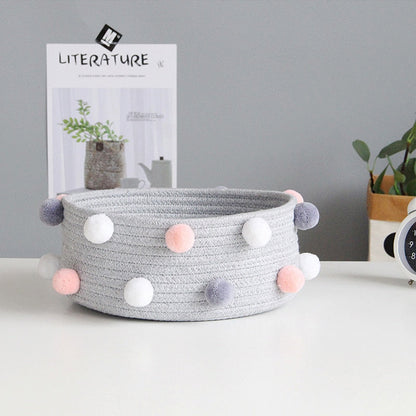 Rope and Pompom Organiser Basket
