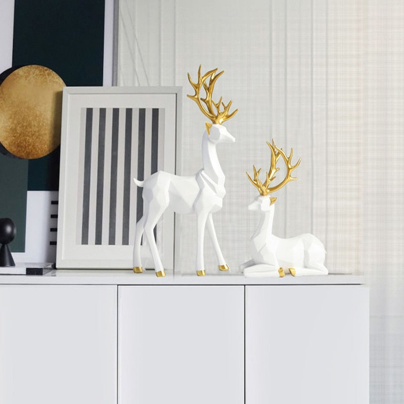 2-Piece Reindeer Sculptures