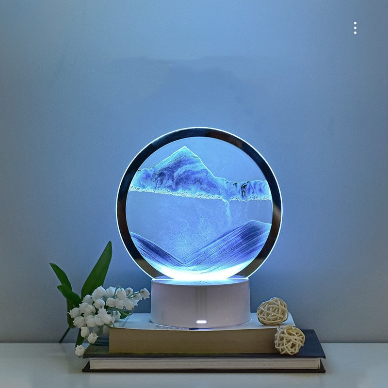 Creative 3D LED Sand Hourglass Lamp
