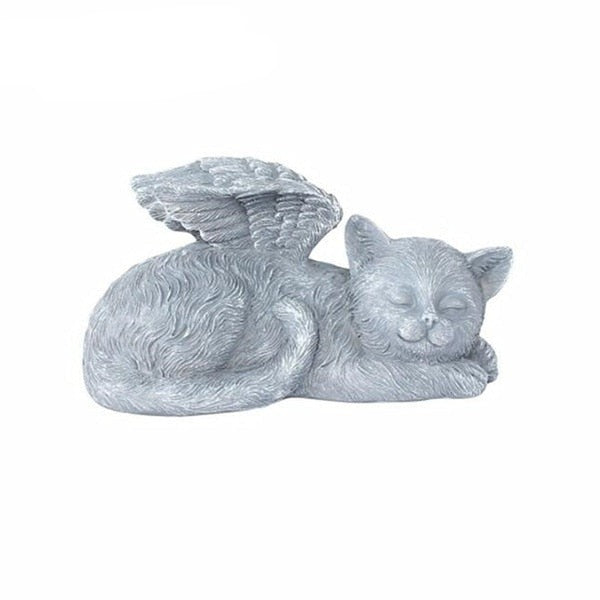 Angel Dog and Cat Figurine